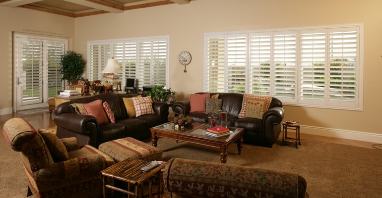 San Jose basement with french door shutters.